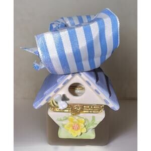 Mud Pie Ceramic Bird House Trinket Box Vintage from 2000